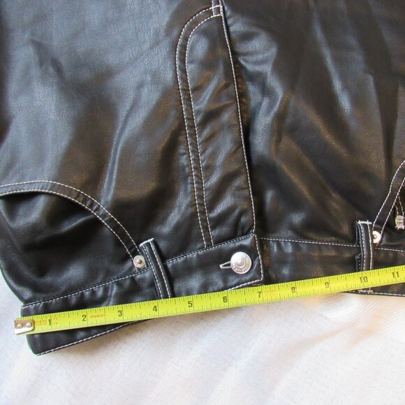We the Free Faux Leather Pants, Black, sz. 4 , waist 26in, closure buttons: - Picture 5 of 8
